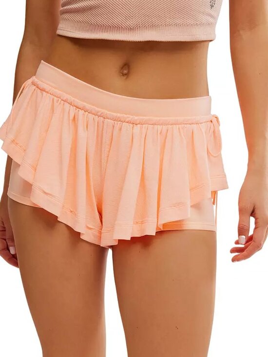 ☀️ Free People FP Movement Tempo Flow Shorts - Pastel Peach - Size Large - Picture 2 of 9